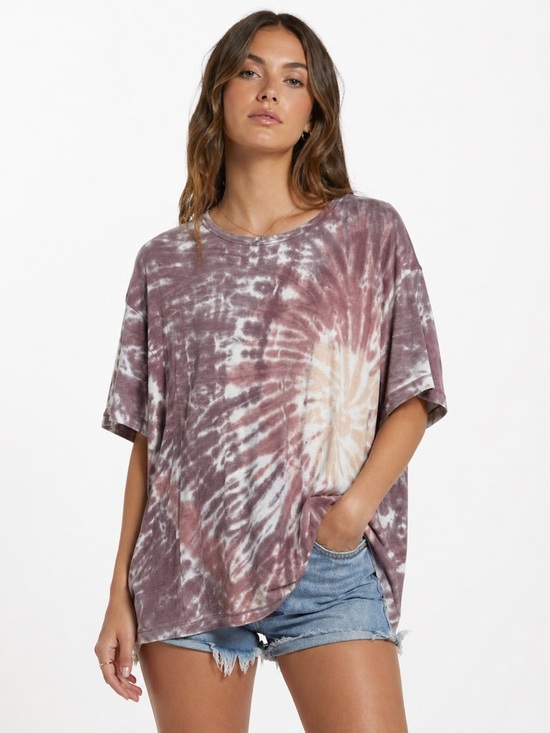 American Eagle Outfitters Tops - American Eagle Mauve Tie-Dye Short Sleeve Boho Hippie Hi Low Tee Size Large
